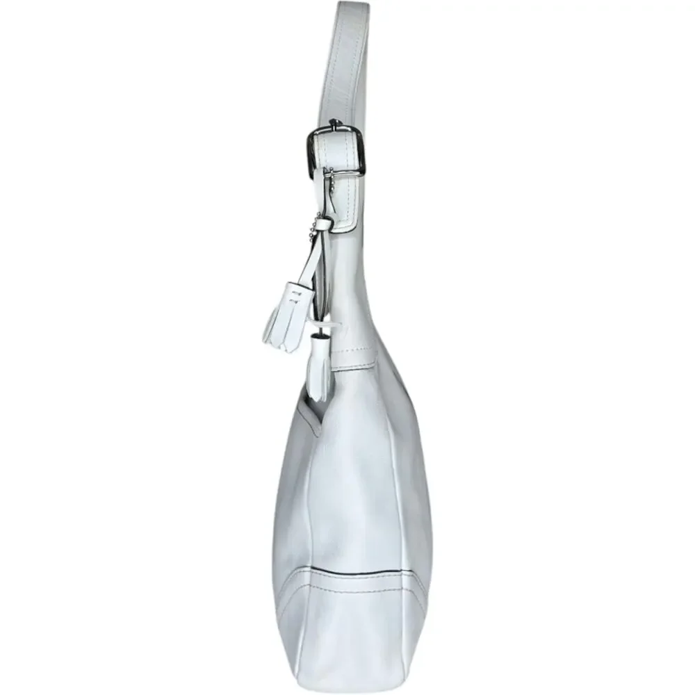 Coach Hamilton Tassel‎ Leather Hobo White F10280